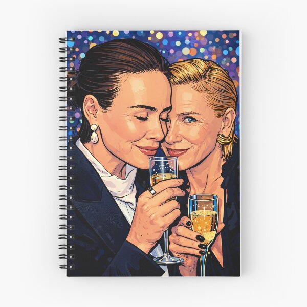 Item preview, Friends Naomi Watts and Sarah Paulson drinking champagne (fan art) designed and sold by PopCultureAndStuff.