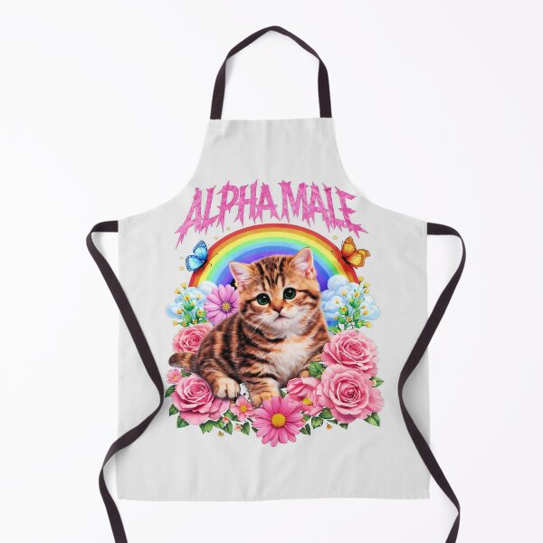 Item preview, Alpha Male Funny Kitten Rainbow Floral designed and sold by gear-posters.