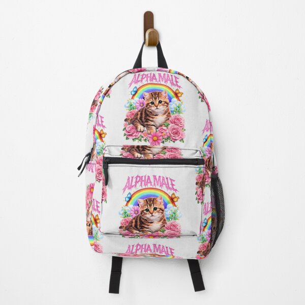 Item preview, Alpha Male Funny Kitten Rainbow Floral designed and sold by gear-posters.