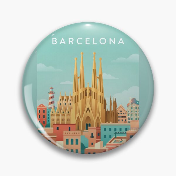 Item preview, Barcelona Sagrada Familia Poster | Spain Travel Illustration | Colorful European City Wall Art designed and sold by Witsprings.