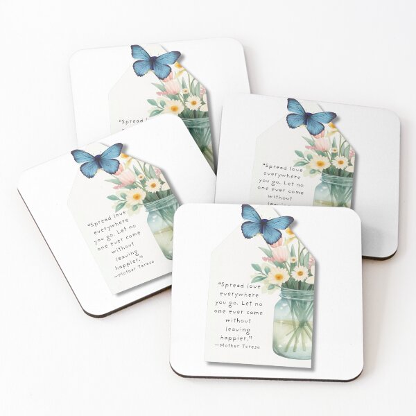 Item preview, Spread Love Everywhere You Go – Butterfly & Floral Mason Jar Inspirational Tag designed and sold by Darcy'sArtfortheHeart.