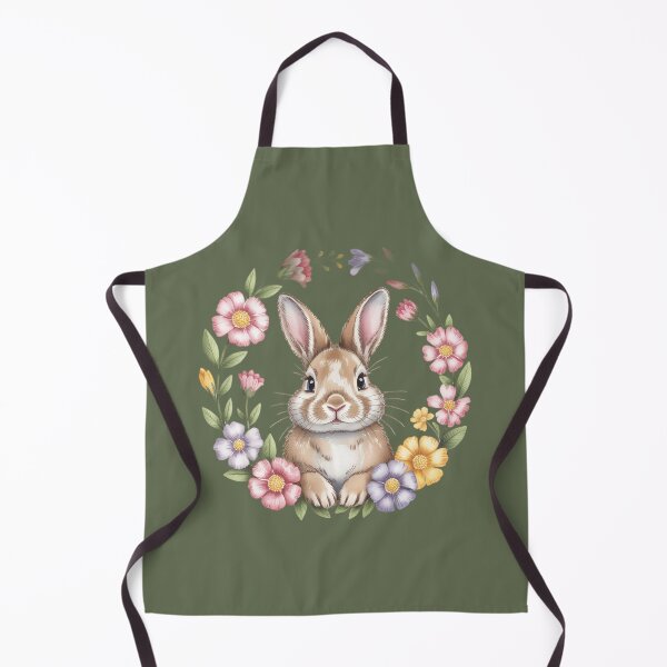 Item preview, Cute Bunny in Floral Wreath – Spring Pastel Rabbit Design designed and sold by SoftStyleStudio ⭐⭐⭐.