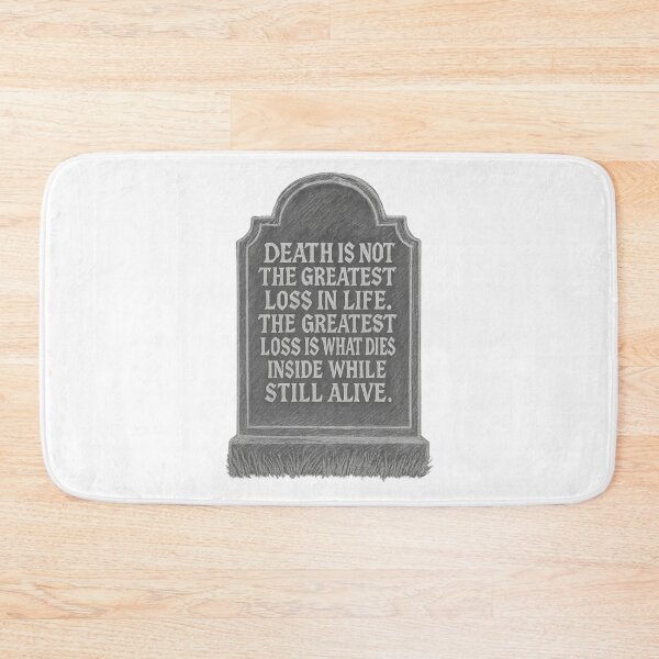 Item preview, Tupac Shakur Inspirational Quote Tombstone Art – “Death Is Not the Greatest Loss in Life” Black & White Sketch Design designed and sold by Donsean22.