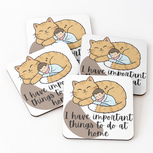 Item preview, Important Things To Do At Home - Funny Cat Nap Introvert Illustration designed and sold by Personal Echo.