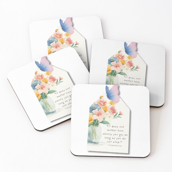 Item preview, Keep Going Quote Tag – Confucius Inspirational Floral Butterfly Watercolor Design designed and sold by Darcy'sArtfortheHeart.
