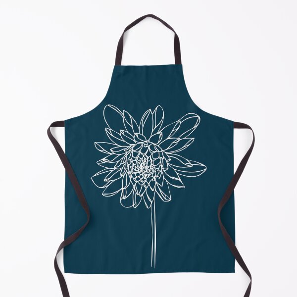 Item preview, Dahlia Flower, Line Drawing Symmetric Minimalist Aesthetic Natural Design Midnight Blue designed and sold by SWSandraWechner.