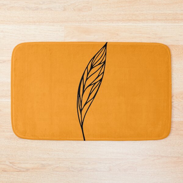 Item preview, Leaf I, Line Drawing Symmetric Minimalist Aesthetic Natural Design Yellow Mustard designed and sold by SWSandraWechner.