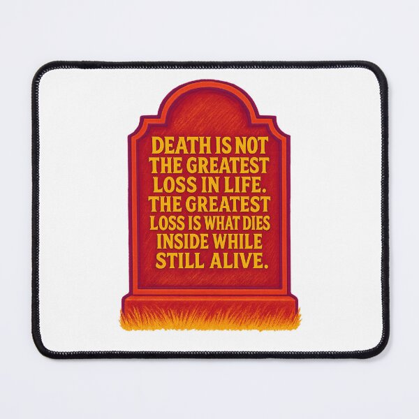 Item preview, Tupac Shakur Red Aesthetic Quote Tombstone Art – “Death Is Not the Greatest Loss in Life” Dark Minimalist Design designed and sold by Donsean22.