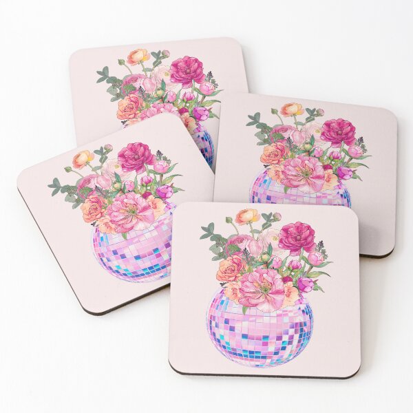 Item preview, Disco Ball Floral Bouquet Pink Retro Aesthetic designed and sold by AOCollections.