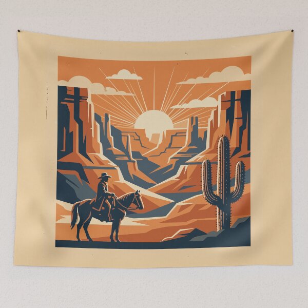 Item preview, Lonesome Cowboy Canyon Sunset designed and sold by tigrootiger.