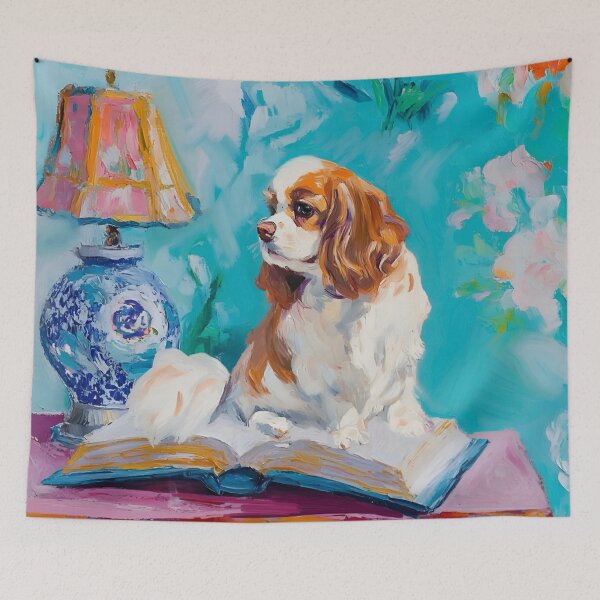 Item preview, Preppy portraits of Cavalier King Charles designed and sold by SophieClimaArt.