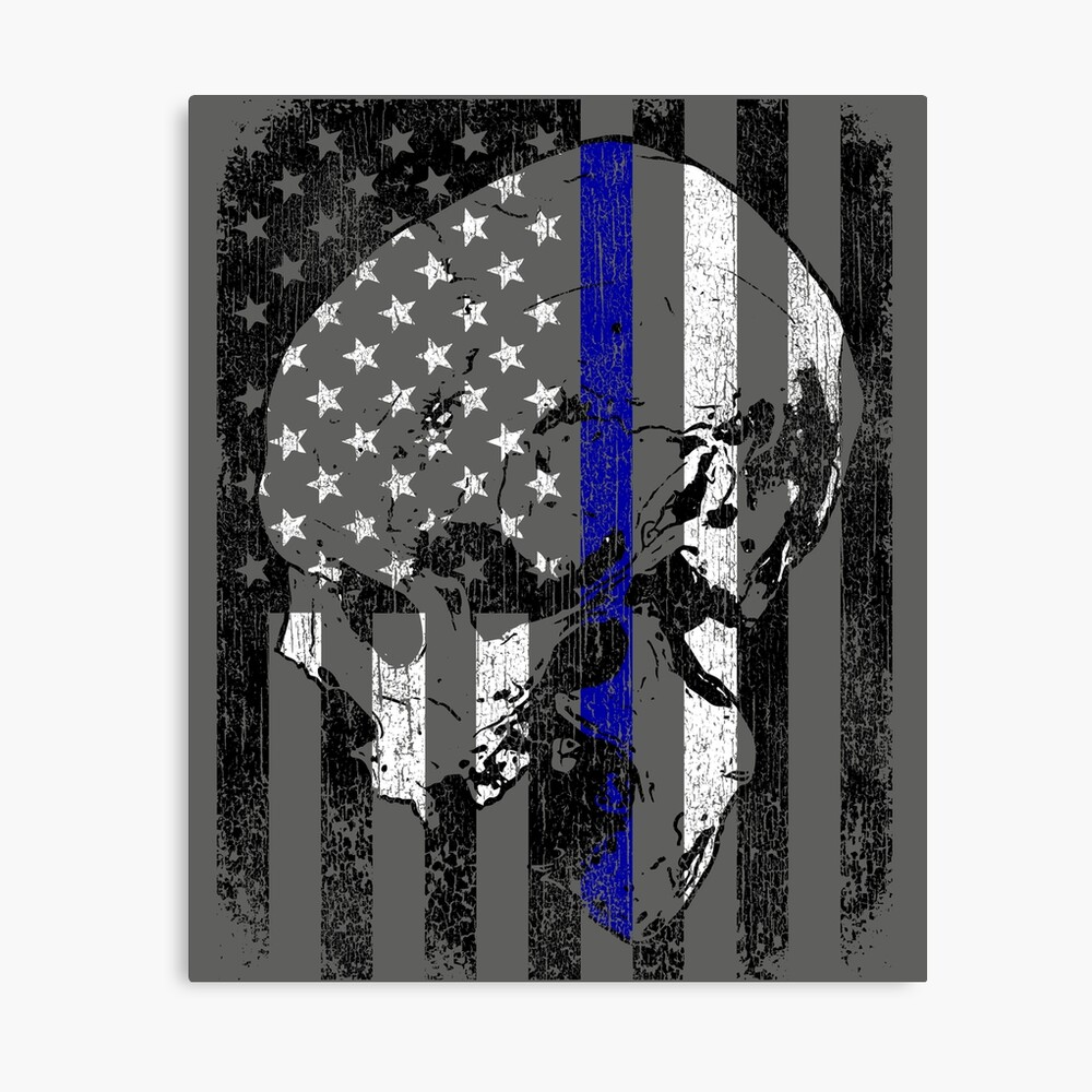 Punisher Skull Police Blue Line Flag Vinyl Car Decal Sticker