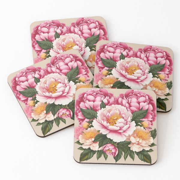 Item preview, Pink Peony Heart Bouquet Botanical Illustration designed and sold by CASASIS_MERCH.