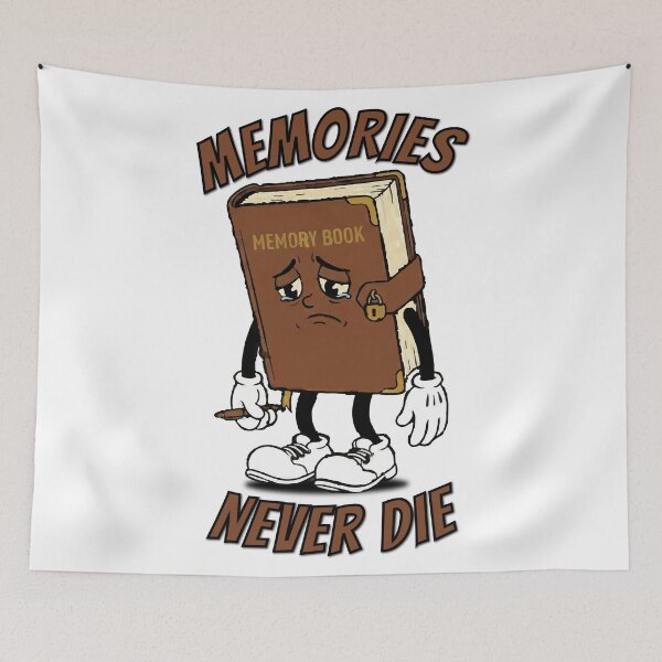 Item preview, Memories Never Die -  Retro Sad Memory Book Mascots designed and sold by KozbiDesign.