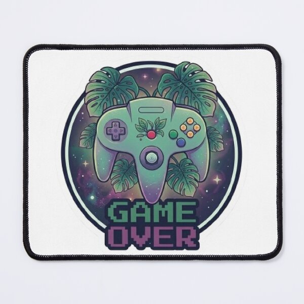 Item preview, Game Over Space N64 Controller - Retro Cosmic Gaming Sticker designed and sold by Barkashow.