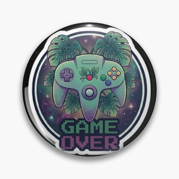 Item preview, Game Over Space N64 Controller - Retro Cosmic Gaming Sticker designed and sold by Barkashow.