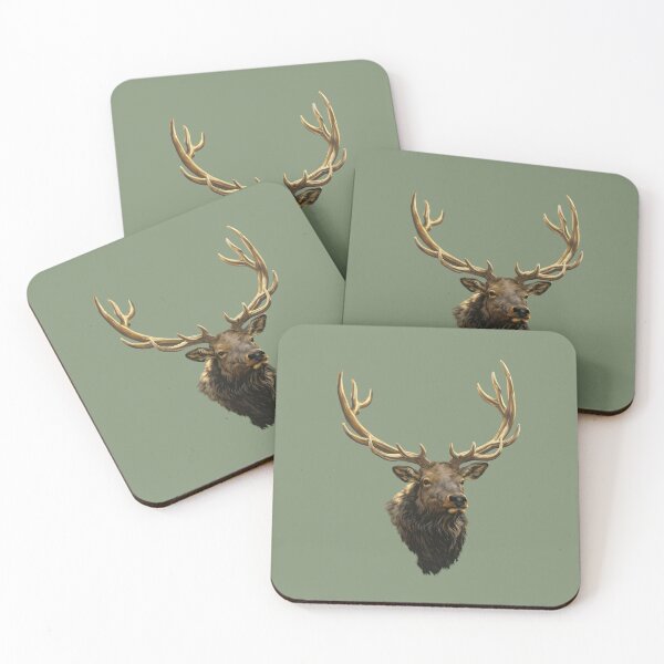 Item preview, Trophy Elk Illustration | Majestic Bull Elk Wildlife Art designed and sold by Phat Dog Designs .