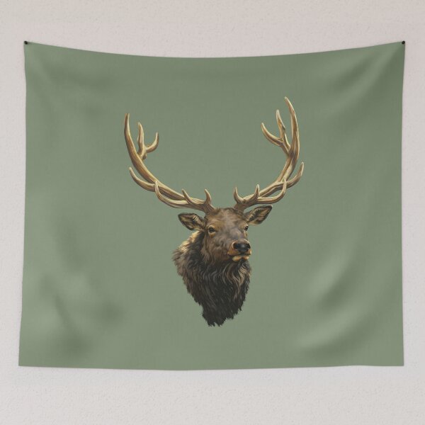 Item preview, Trophy Elk Illustration | Majestic Bull Elk Wildlife Art designed and sold by Phat Dog Designs .