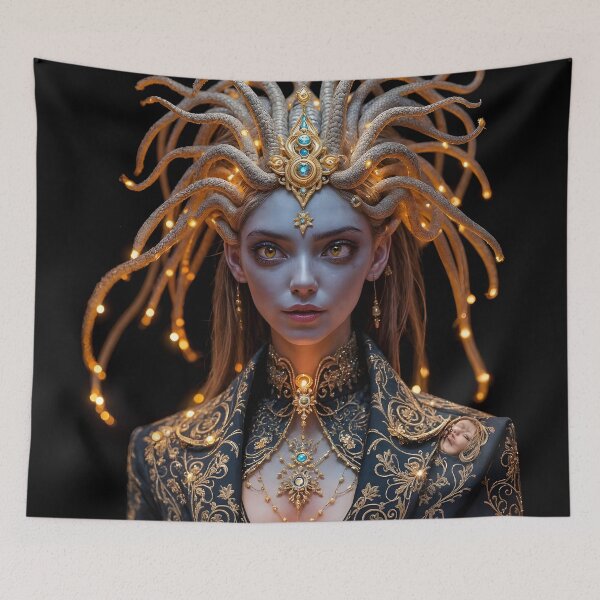 Item preview, Cybernetic Medusa in golden Baroque splendor (second version) designed and sold by KunstGeist.