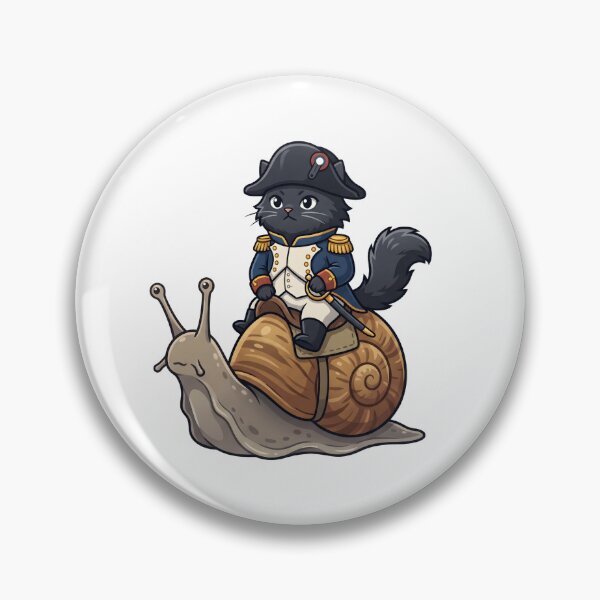 Item preview, Cute Napoleonic Cat Riding Snail Illustration with Sword designed and sold by Kvarny.