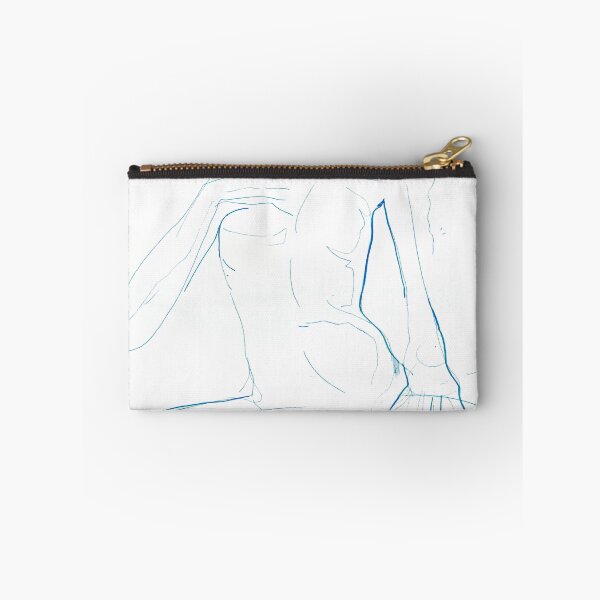 Item preview, Seated Figure Study — Minimalist Blue Ink Contour Line Drawing designed and sold by essentialink.