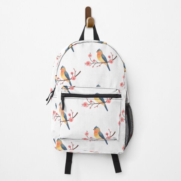 Item preview, Watercolor Bird on Branch with Pink Blossom  designed and sold by silviaol.