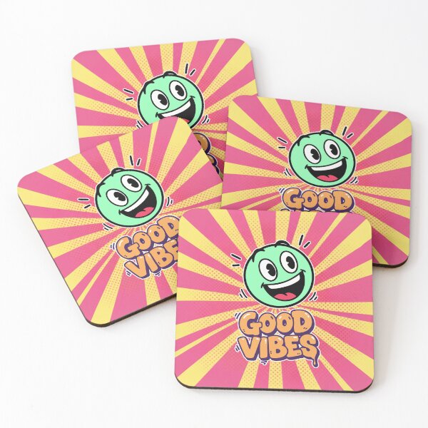 Item preview, Good Vibes Green Smiley Cartoon designed and sold by Taridesign.