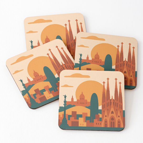 Item preview, Barcelona Artistic City Skyline Design designed and sold by jdz031.