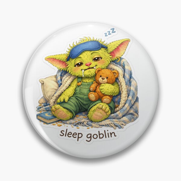 Item preview, Sleep Goblin – Cozy Chaos Creature with Teddy Bear | Relatable Tired Meme Art designed and sold by SoftThreatCo .
