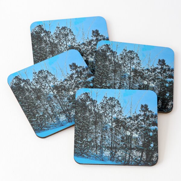 Item preview, Snow covered trees with an old house in the background designed and sold by Natalia-Designs.