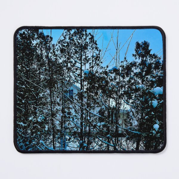 Item preview, Snow covered trees with an old house in the background designed and sold by Natalia-Designs.