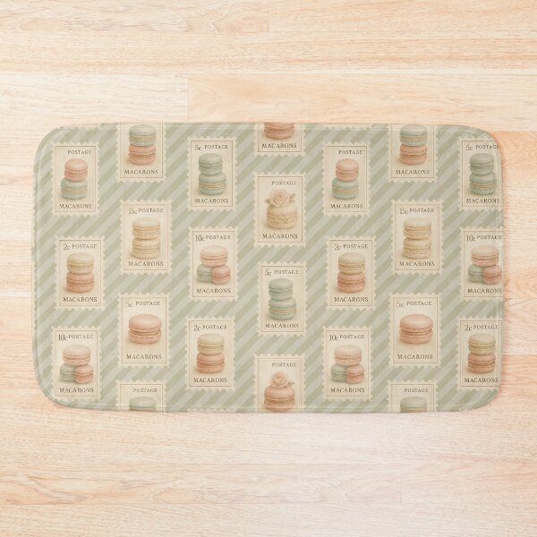 Item preview, Vintage macaron postage stamps designed and sold by JallyDesign.