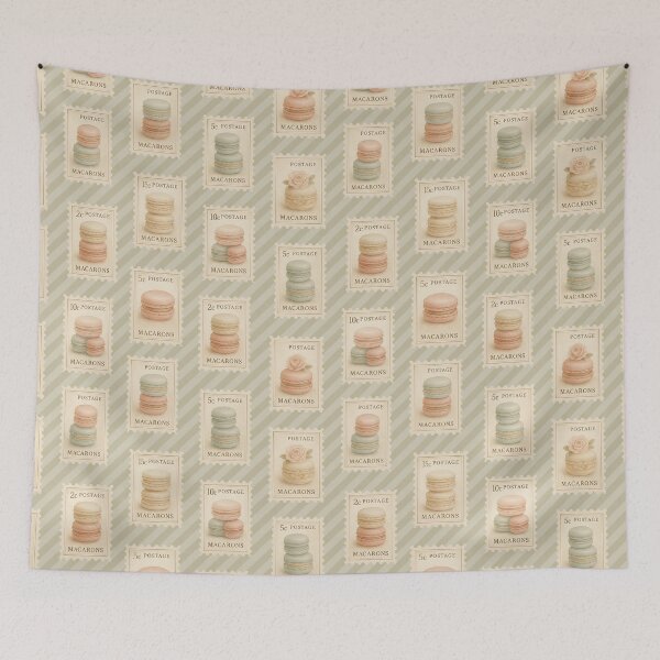 Item preview, Vintage macaron postage stamps designed and sold by JallyDesign.