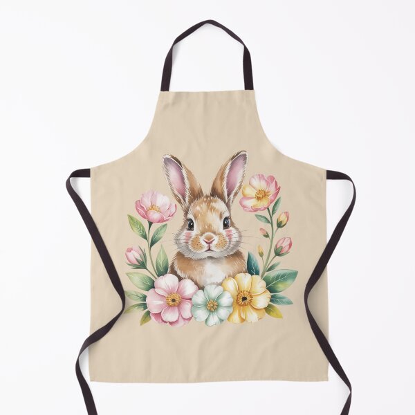 Item preview, Watercolor Bunny With Spring Flowers – Cute Pastel Rabbit Design designed and sold by SoftStyleStudio ⭐⭐⭐.