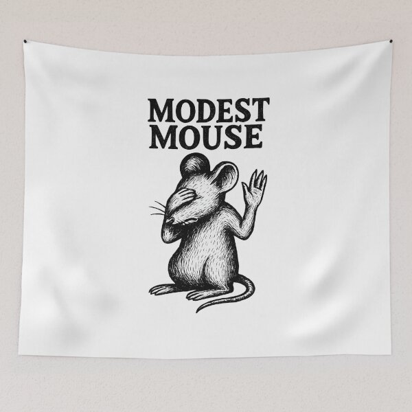 Item preview, Modest Mouse Sketch – Humble & Modest Mouse Illustration Black & White Indie Art Design designed and sold by Donsean22.