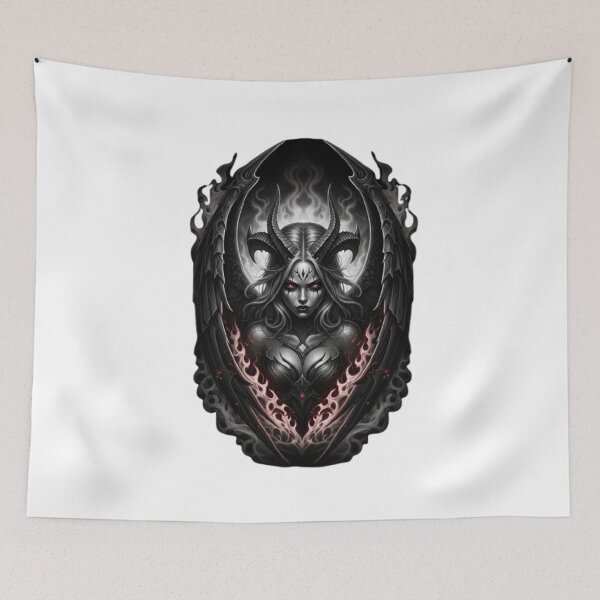 Item preview, Dark Demon Queen Sticker – Gothic Angel Devil Fantasy Art designed and sold by Mojbin.