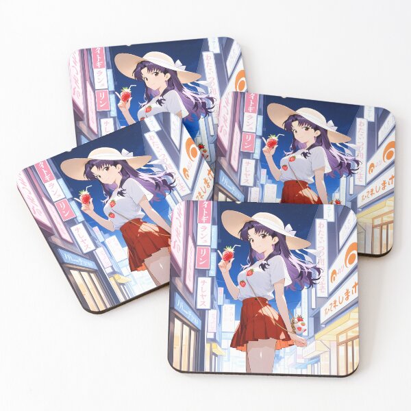 Item preview, Misato Katsuragi Neon Genesis Evangelion Sunset Balcony Summer Anime Girl designed and sold by mildaclairmo.