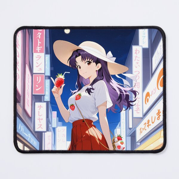 Item preview, Misato Katsuragi Neon Genesis Evangelion Sunset Balcony Summer Anime Girl designed and sold by mildaclairmo.