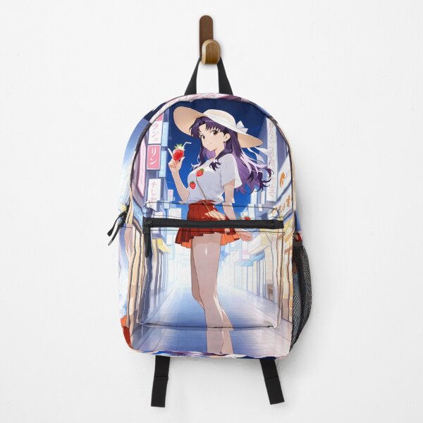 Item preview, Misato Katsuragi Neon Genesis Evangelion Sunset Balcony Summer Anime Girl designed and sold by mildaclairmo.