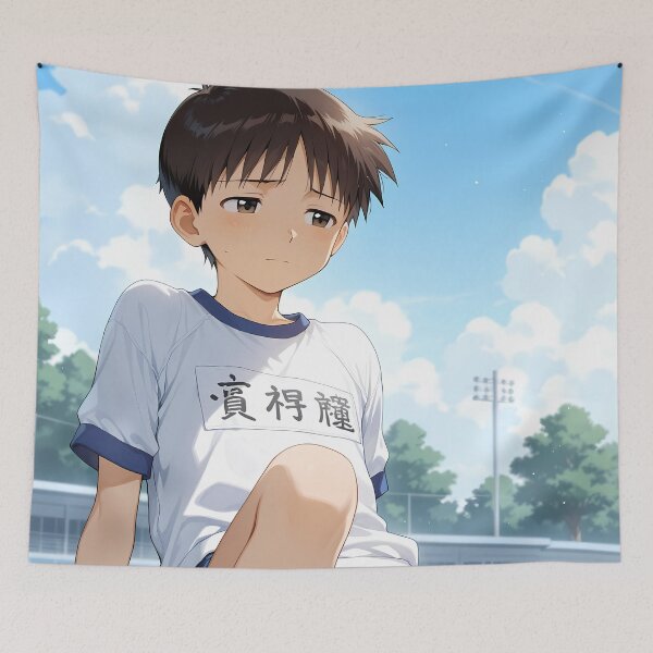 Item preview, Shinji Ikari Neon Genesis Evangelion Track Field Reflective Summer designed and sold by mildaclairmo.