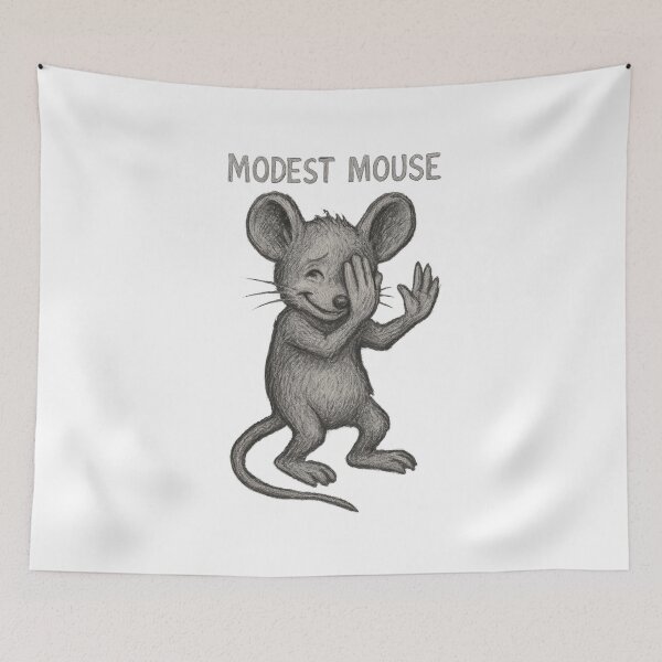 Item preview, Modest Mouse Sketch – Humble & Modest Mouse Illustration Grey - Indie Art Design designed and sold by Donsean22.