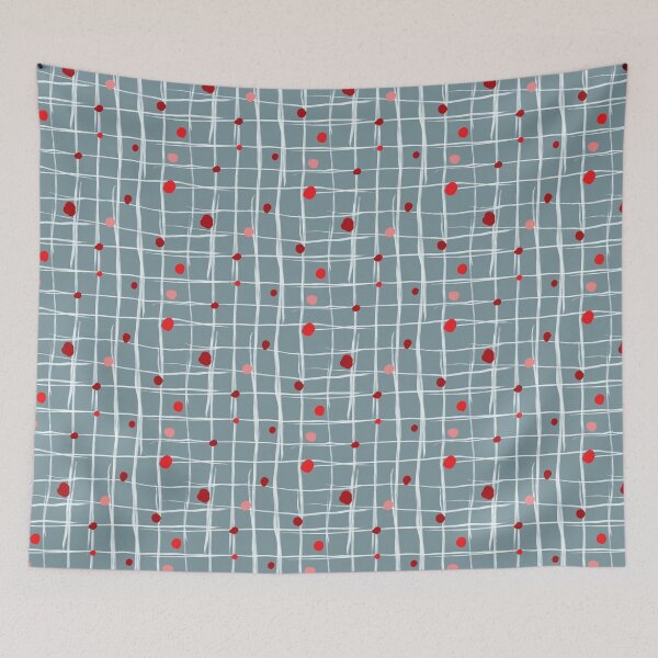 Item preview, Square grid with irregular red dots, hand-drawn designed and sold by JallyDesign.