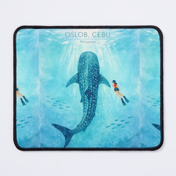 Item preview, Oslob Cebu Whale Shark Poster | Philippines Diving Illustration | Ocean Travel Wall Art designed and sold by Witsprings.