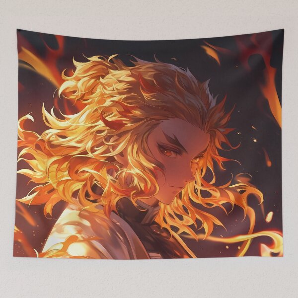Item preview, Kyojuro Rengoku Demon Slayer Ember Aura Night Scene designed and sold by mildaclairmo.