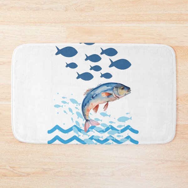 Item preview, Jumping Fish Ocean Illustration – Blue Sea Life Design designed and sold by ElartedeNoel.