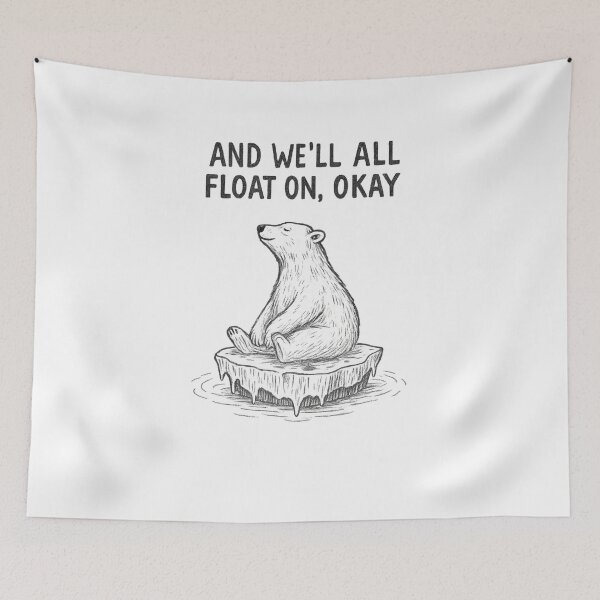 Item preview, Modest Mouse Polar Bear Ice Cap Art – “And We’ll All Float On, Okay” Indie Lyric Minimalist Design designed and sold by Donsean22.
