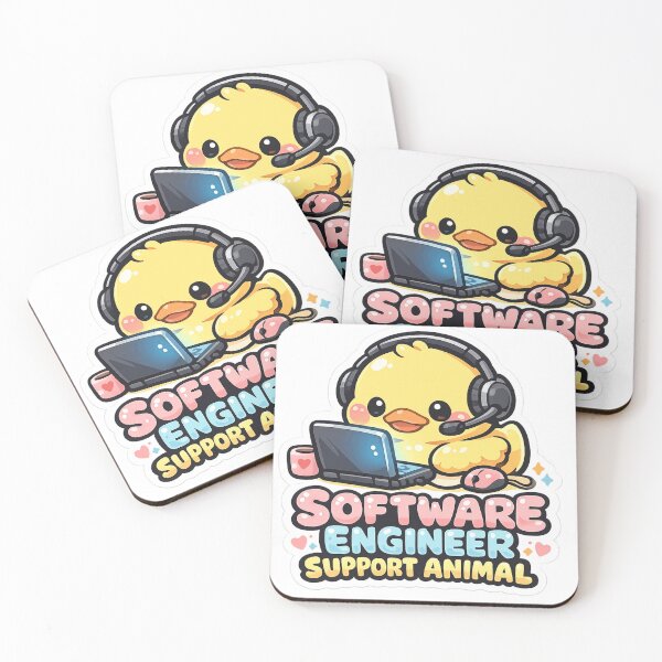 Item preview, Cute Kawaii Rubber Duck Software Engineer Support Animal designed and sold by Retro Mood Co.