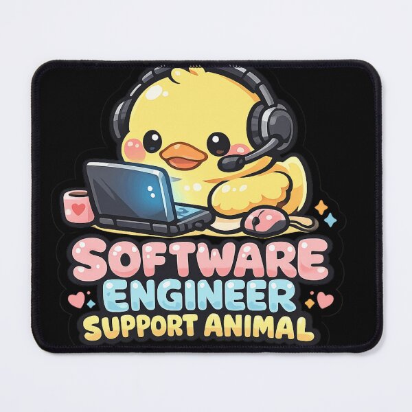 Item preview, Cute Kawaii Rubber Duck Software Engineer Support Animal designed and sold by Retro Mood Co.