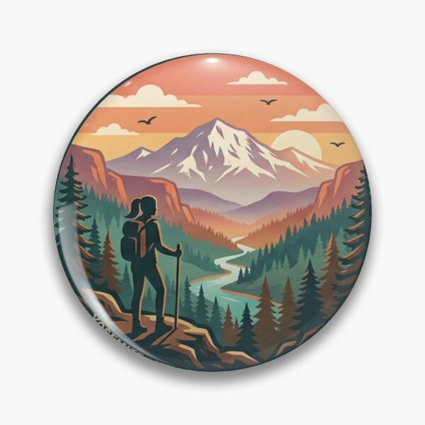 Item preview, Just A Girl Who Loves National Parks | Vintage Hiking Badge designed and sold by Wear Sculpt.