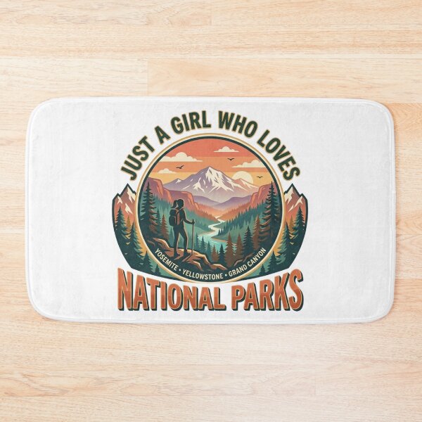 Item preview, Just A Girl Who Loves National Parks | Vintage Hiking Badge designed and sold by Wear Sculpt.